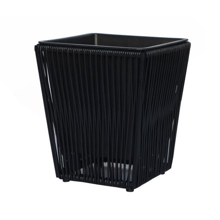 INFINITY 13.78 in. H X 11.81 in. W X 11.81 in. D Metal/Plastic Poly Rattan Planter Black, 3PK 21587-S